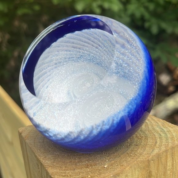 Glass Eye Studio Hand Blown Celestial Series Andromeda Art Glass Paperweight - Picture 4 of 9